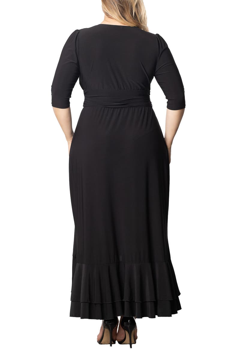 Veronica Ruffled High-Low Evening Gown, Alternate, color, ONYX