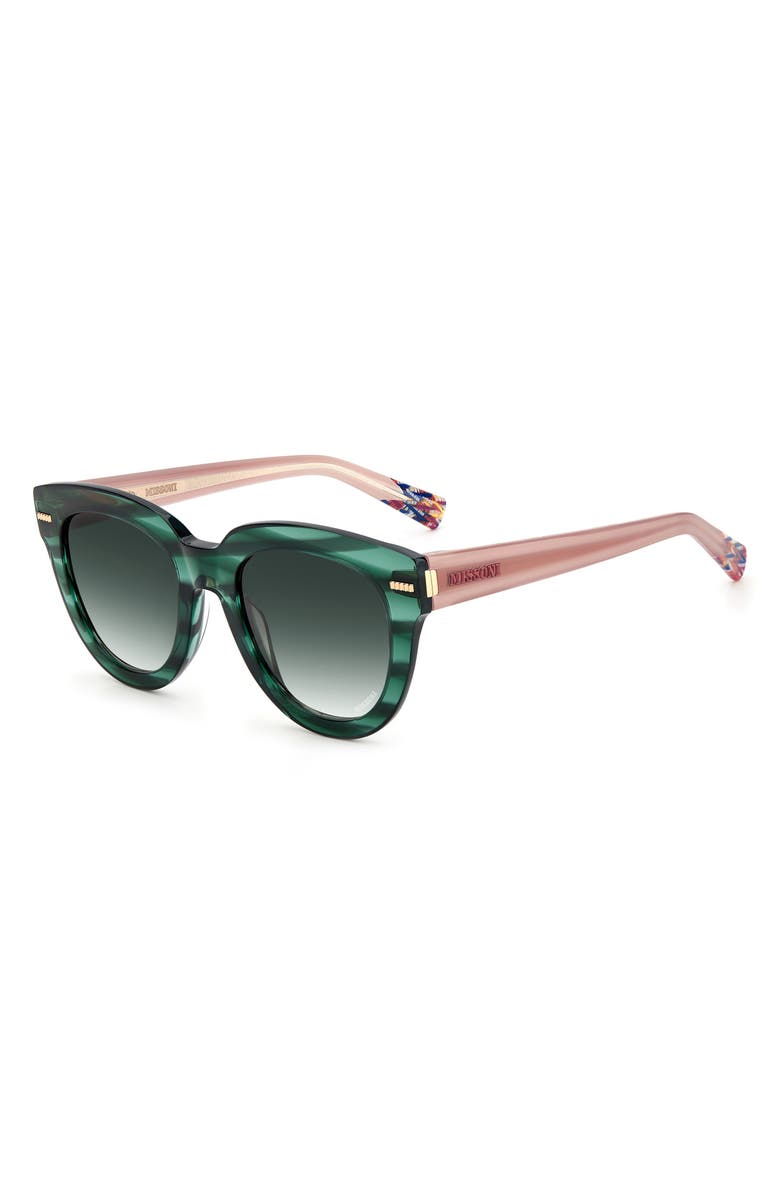 Missoni 51mm Square Frame Sunglasses, Alternate, color, Green Nude