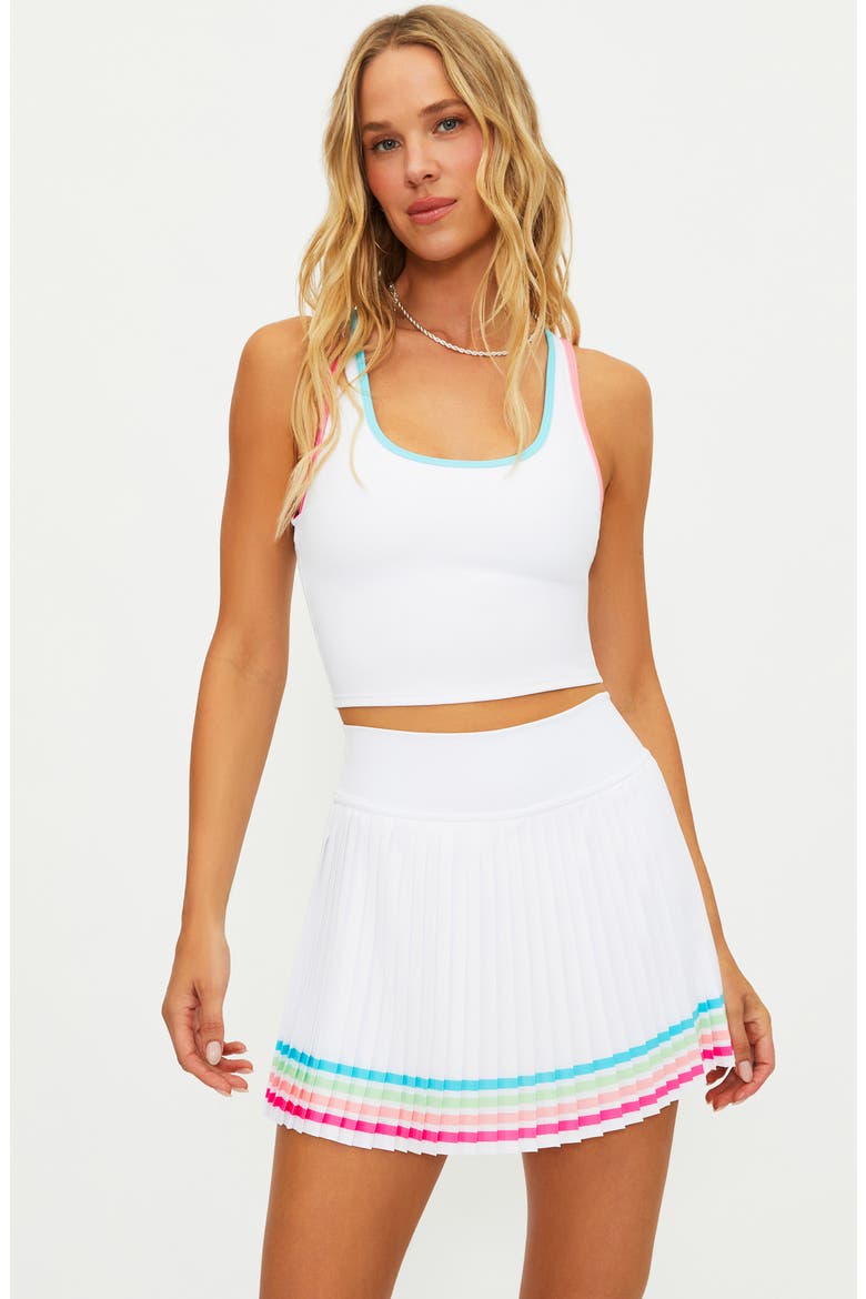 Analie Pleated Miniskirt, Alternate, color, HIBISCUS COVE WHITE