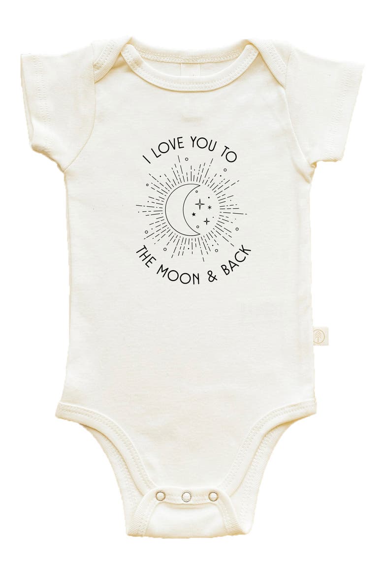Moon & Back Organic Cotton Bodysuit, Main, color, NATURAL