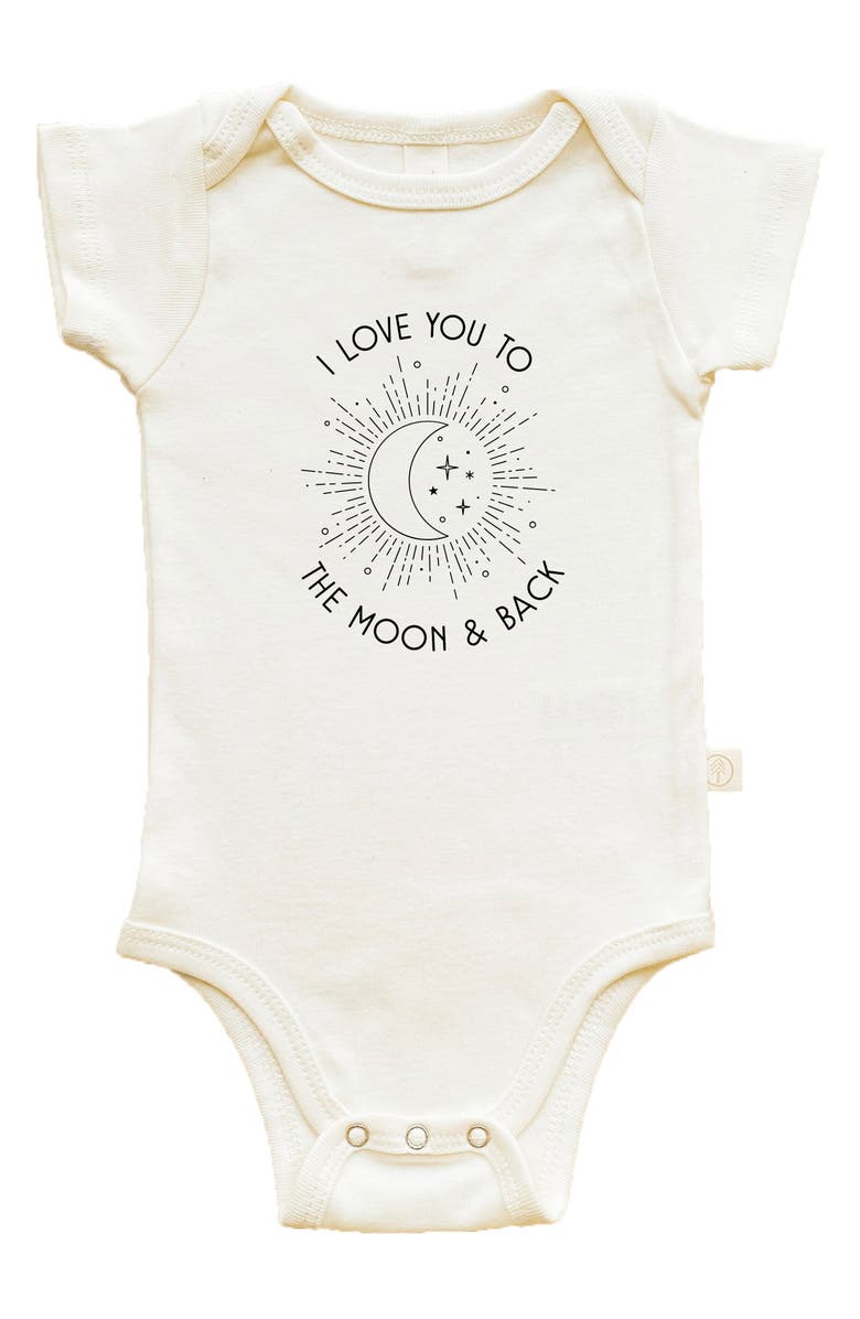 Tenth & Pine Moon & Back Organic Cotton Bodysuit, Main, color, 