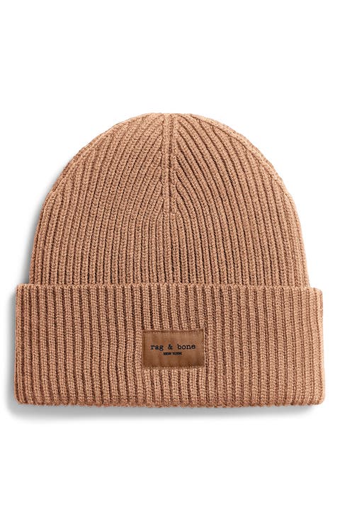 Blake Logo Patch Wool Blend Rib Beanie
