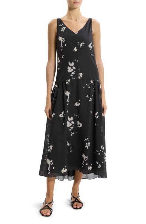Floral Sleeveless Drop Waist Dress
