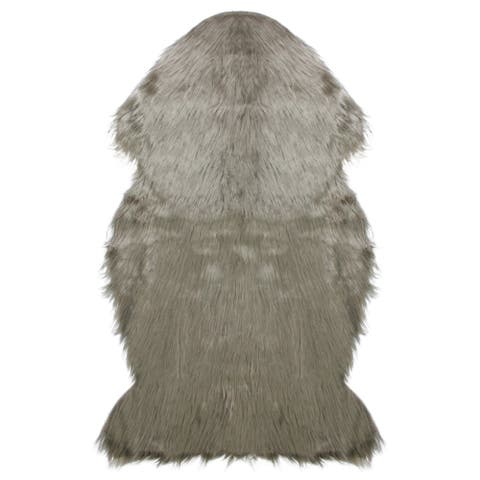 2' x 3' Furry Chic Latte Brown Faux Fur Plush Pile Area Throw Rug