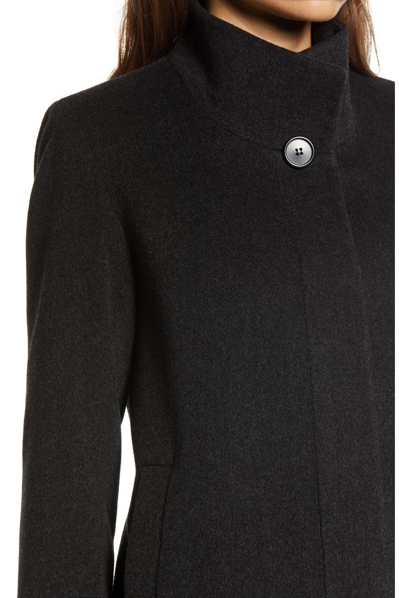 Stand Collar Wool Car Coat (Nordstrom Exclusive), Alternate, color, CHARCOAL