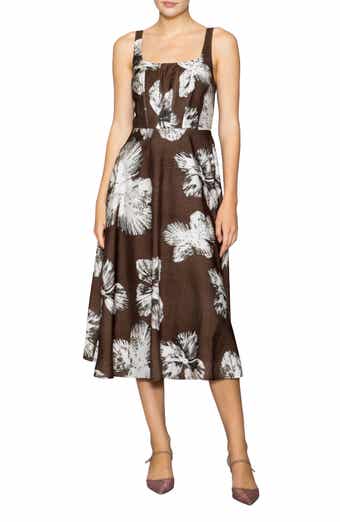 MELLODAY Floral Print Sleeveless Midi Dress