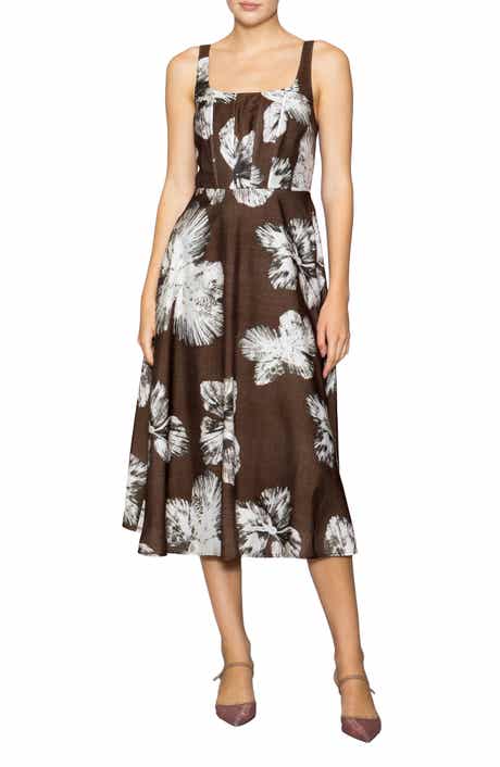 MELLODAY Floral Print Sleeveless Midi Dress