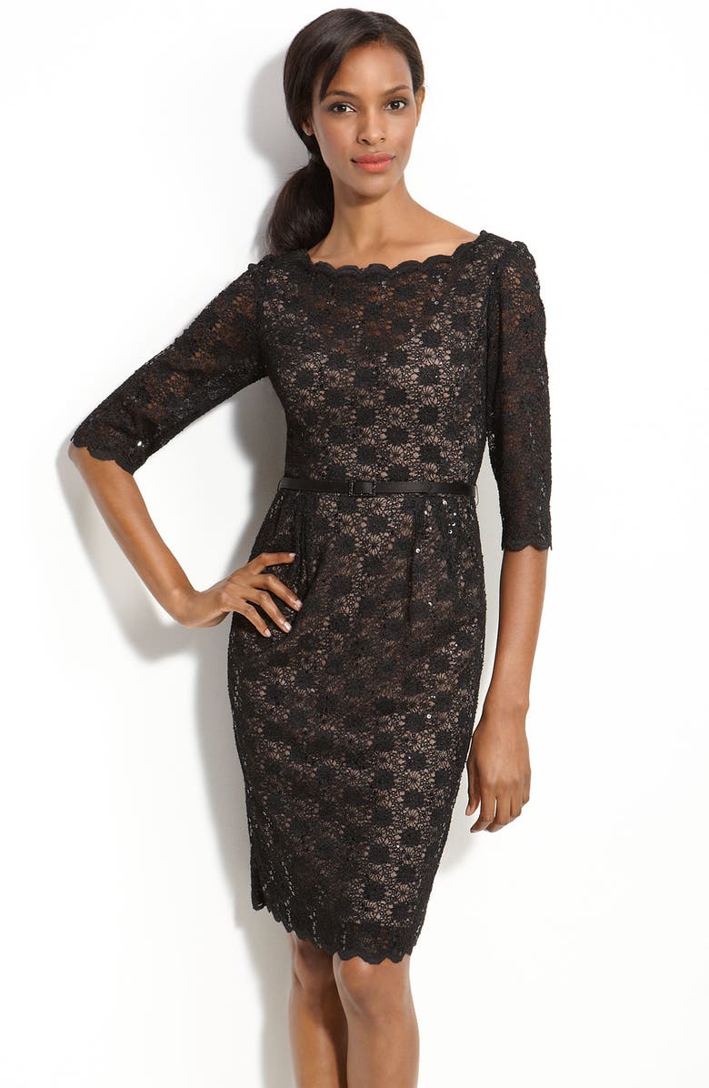 Alex Evenings Lace Sheath Dress, Main, color,