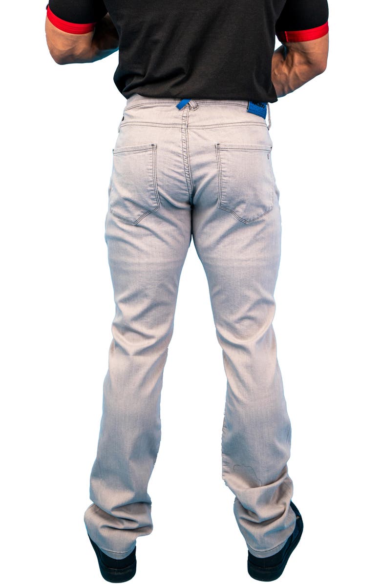 Maceoo Ripped Athletic Fit Stretch Jeans, Alternate, color, Grey