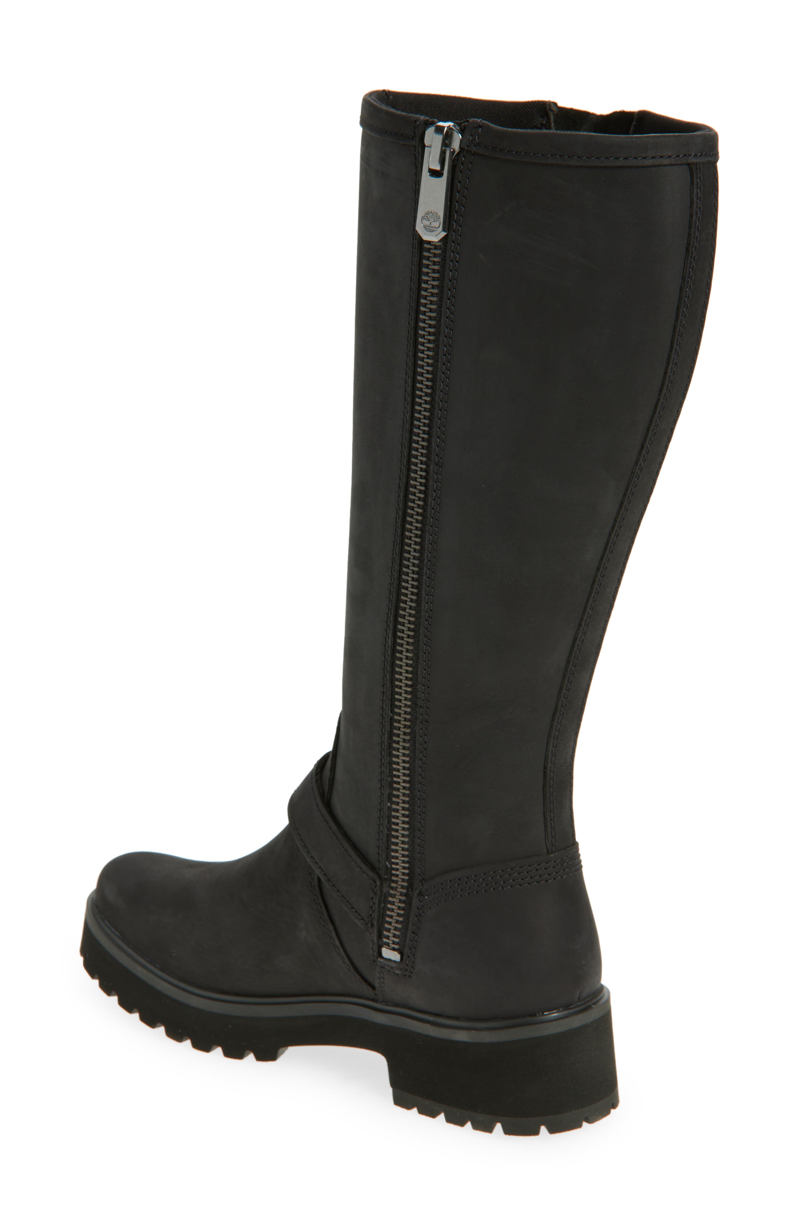 Timberland Carnaby Tall Zip Boot, Alternate, color, Black Nubuck