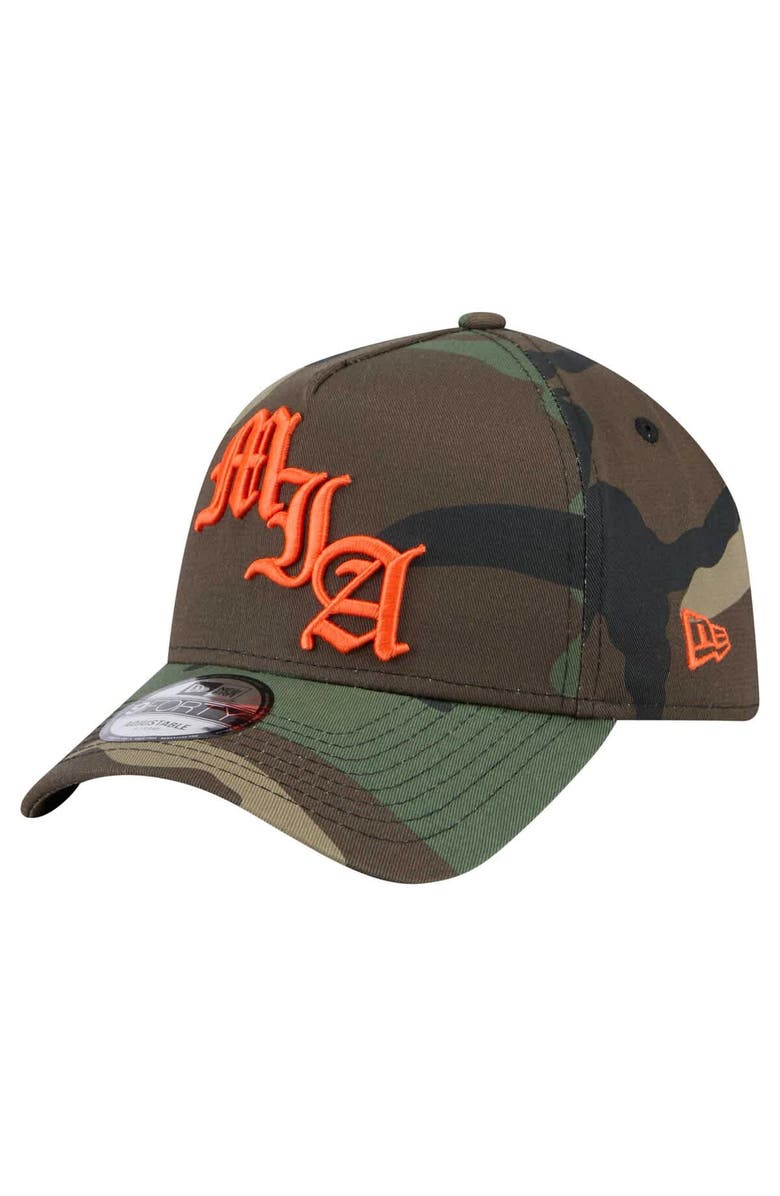New Era Men's New Era Camo Miami Dolphins Mystic Camo A-Frame 9FORTY Adjustable Hat, Main, color, Camo