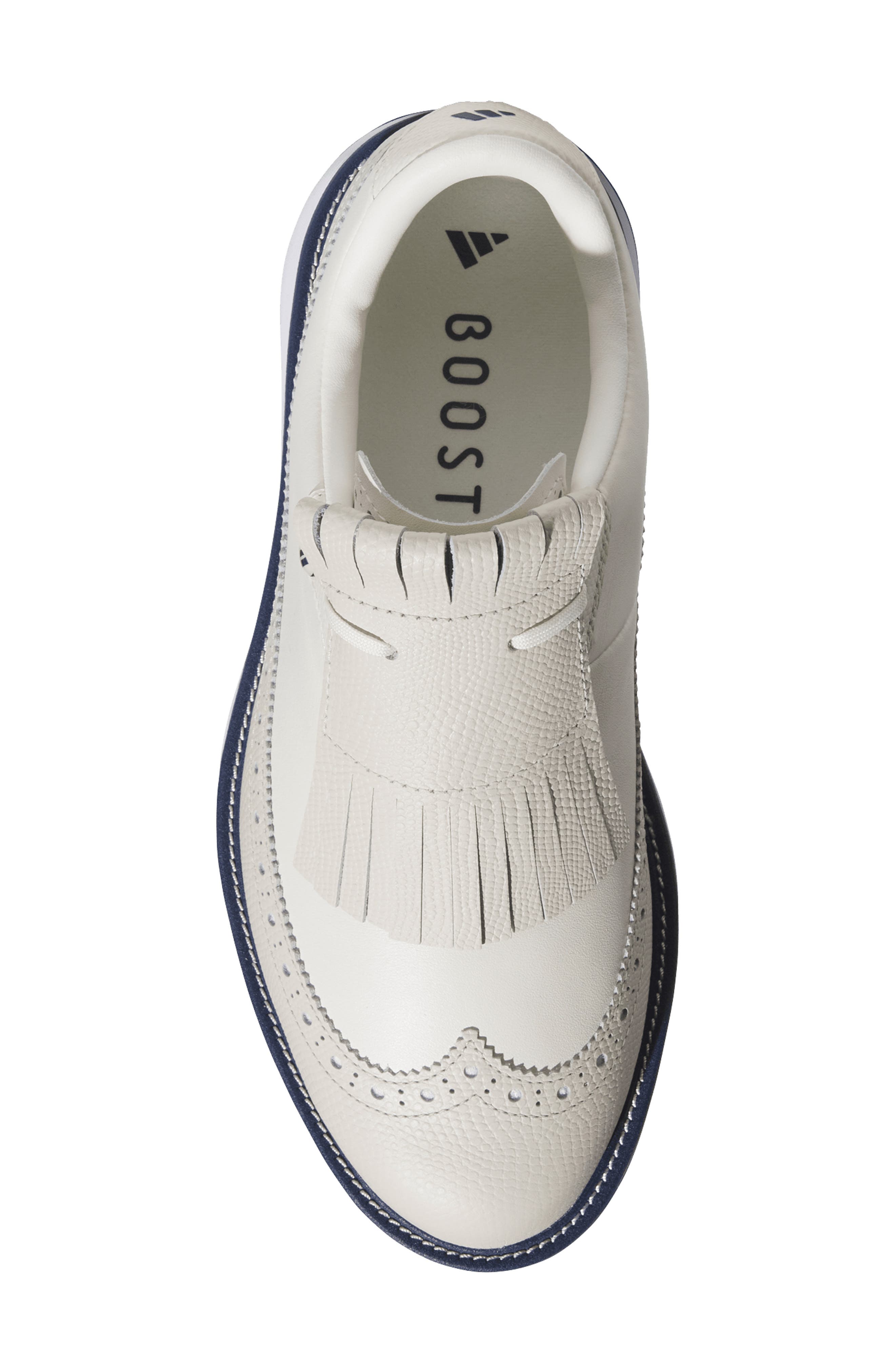 adidas MC Zoysia Spikeless Waterproof Golf Shoe, Alternate, color, Off White/ Indigo