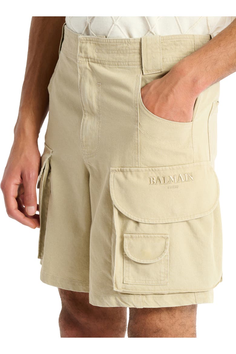 Cotton cargo Bermuda shorts, Alternate, color, beige