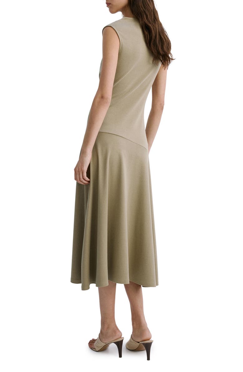 MANGO Asymmetric Cut Draped Midi Dress, Alternate, color, 