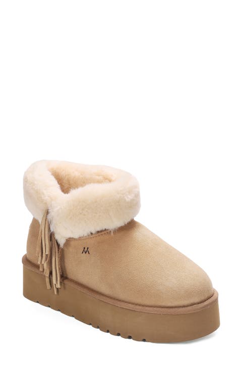 Suede & Faux Fur Trim Boot (Women)