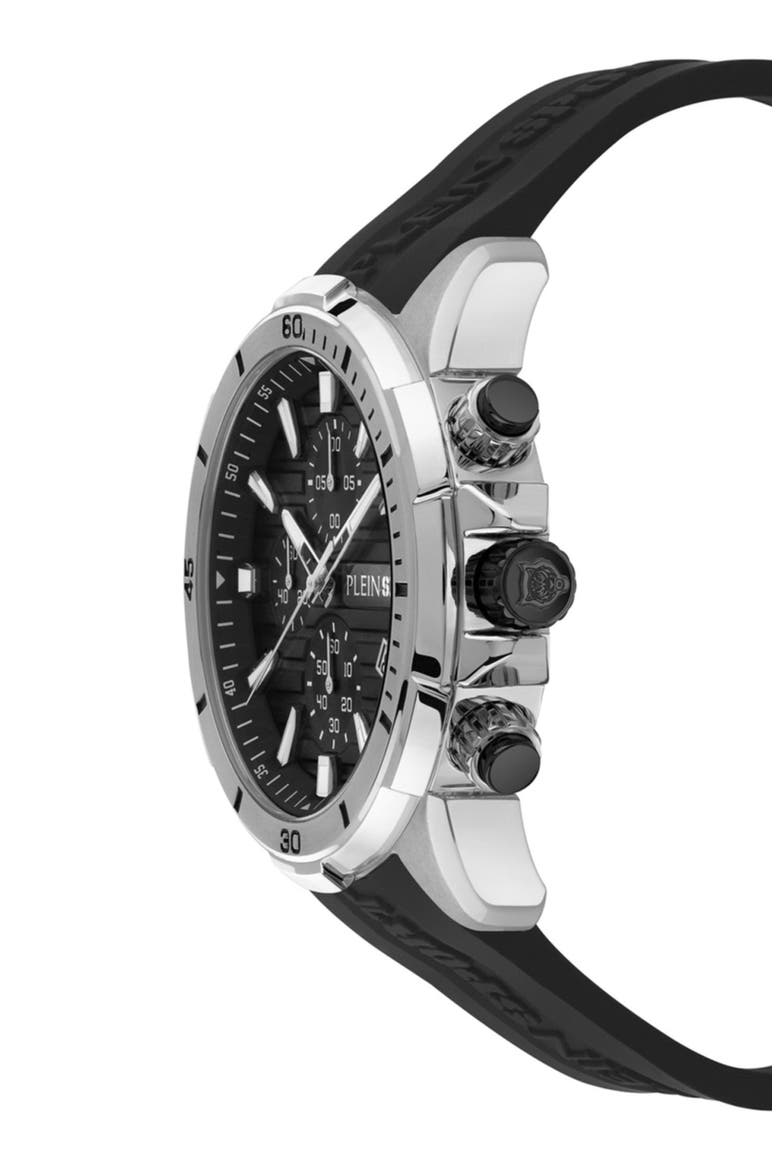 Impact Leather Strap Watch, Alternate, color, STAINLESS STEEL