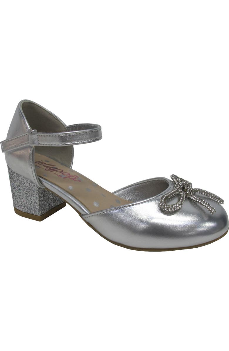 JELLYPOP Kids' Audrina Bow Pump, Main, color, Silver
