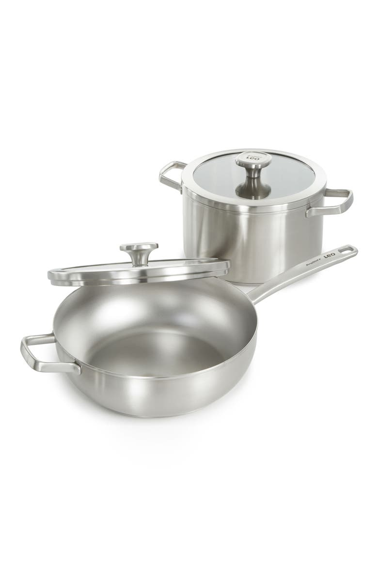 Leo Graphite 4-Piece Cookware Set, Alternate, color, SILVER