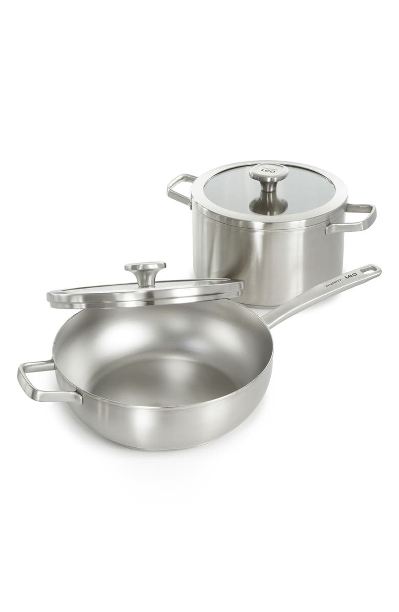 BergHOFF Leo Graphite 4-Piece Cookware Set, Alternate, color, Silver