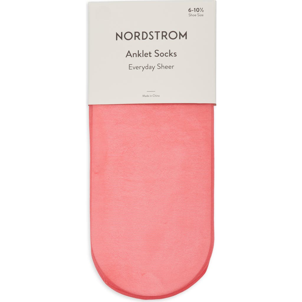Nordstrom Everyday Sheer Ankle Socks In Pink