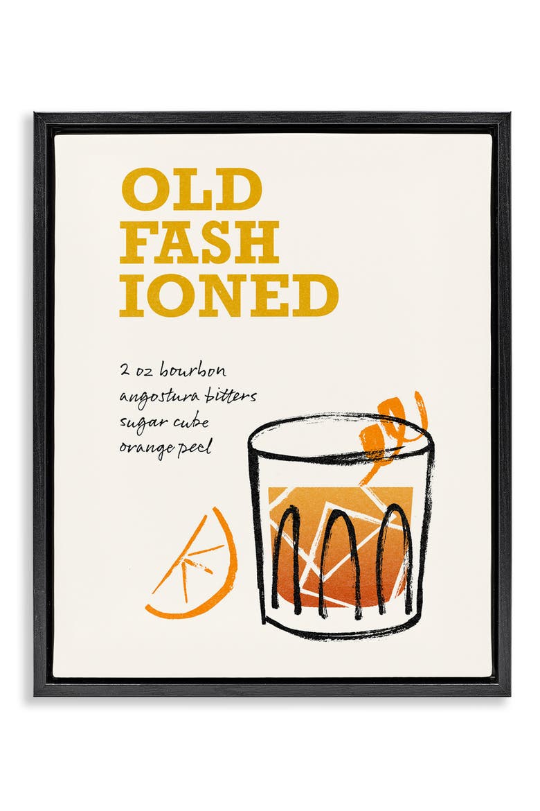 Old Fashioned Recipe Framed Canvas Wall Art, Main, color, ORANGE