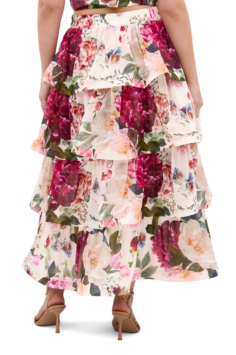 Bianka Floral Print Ruffle Skirt, Alternate, color, BOTANICAL BLOOM