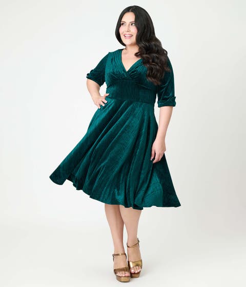 Plus Size Half Sleeve Surplice Delores Swing Dress