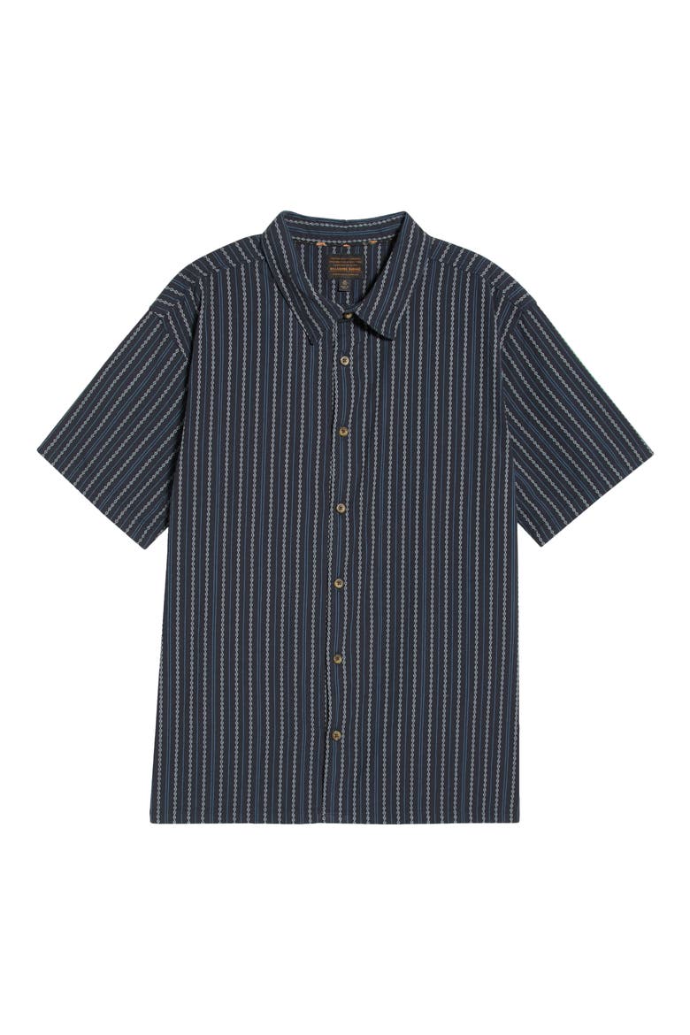Garage Sandon Stripe Jacquard Cotton Camp Shirt, Alternate, color, TRUE NAVY