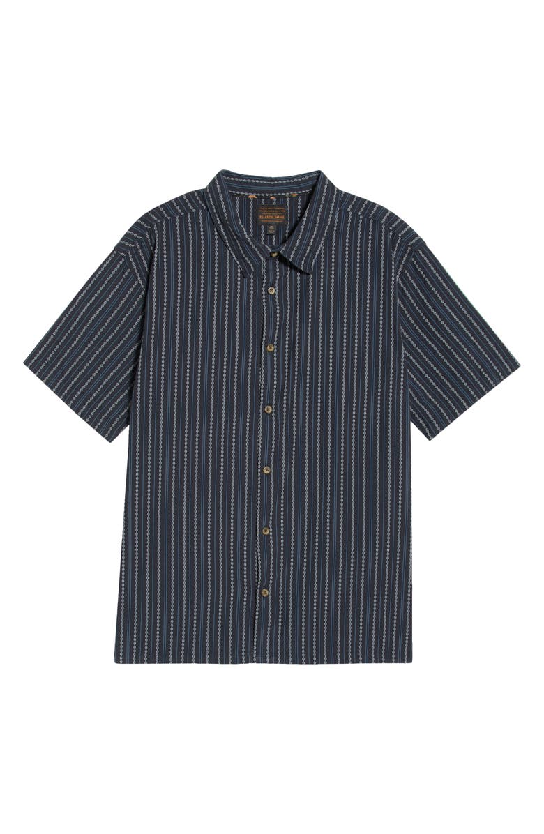 Billabong Garage Sandon Stripe Jacquard Cotton Camp Shirt, Alternate, color, True Navy