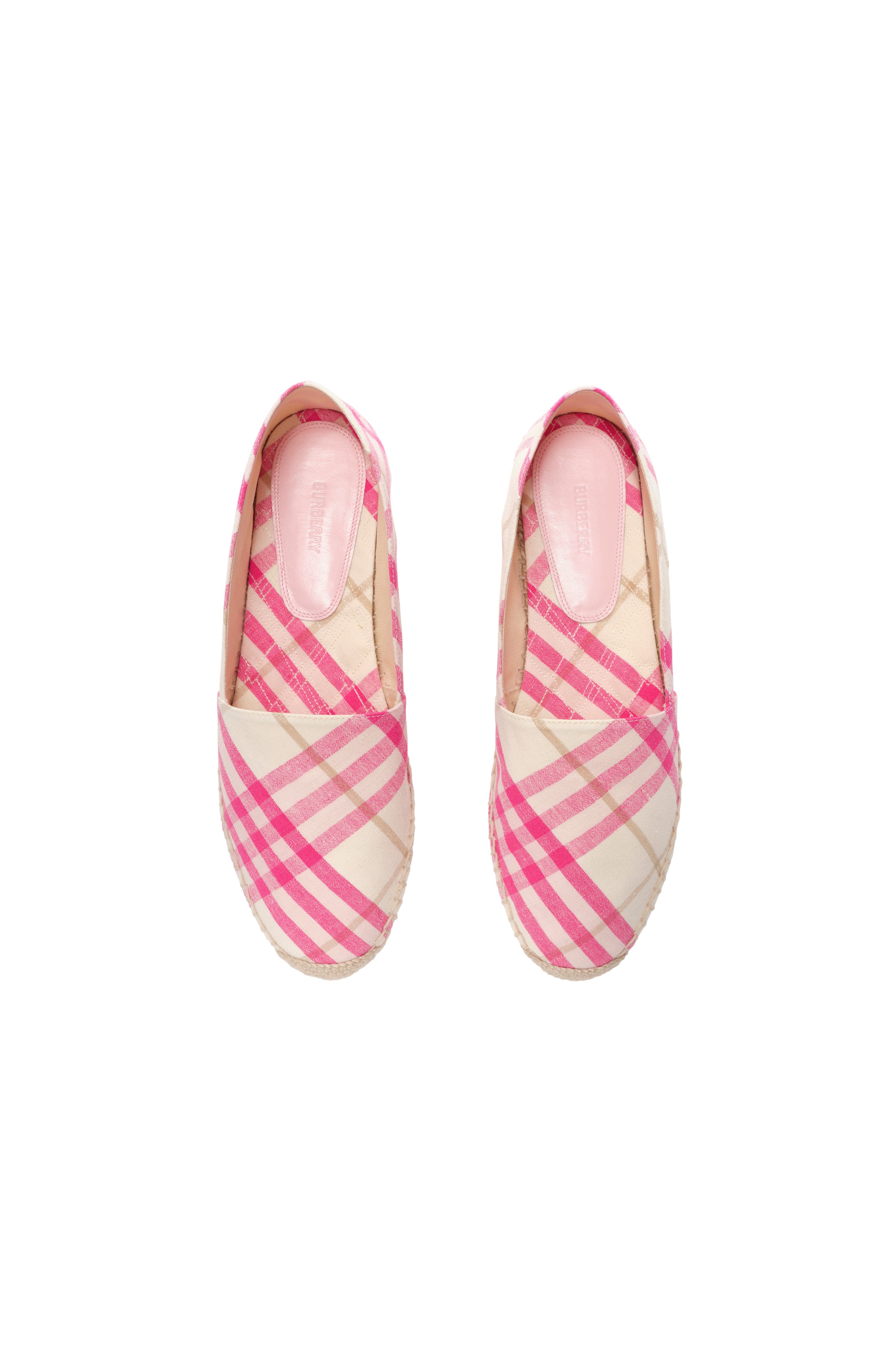 Burberry Check Mews Espadrilles, Alternate, color, Aubergine Purple