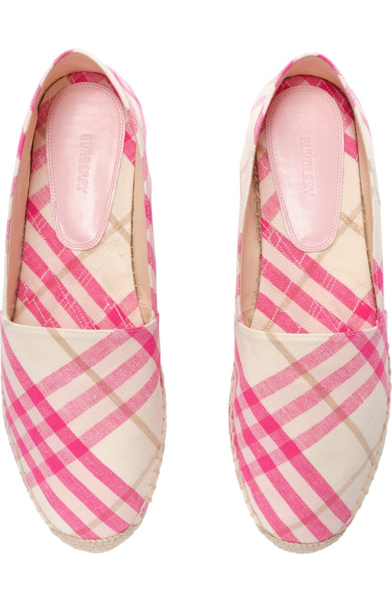 Burberry Check Mews Espadrilles, Alternate, color, Aubergine Purple