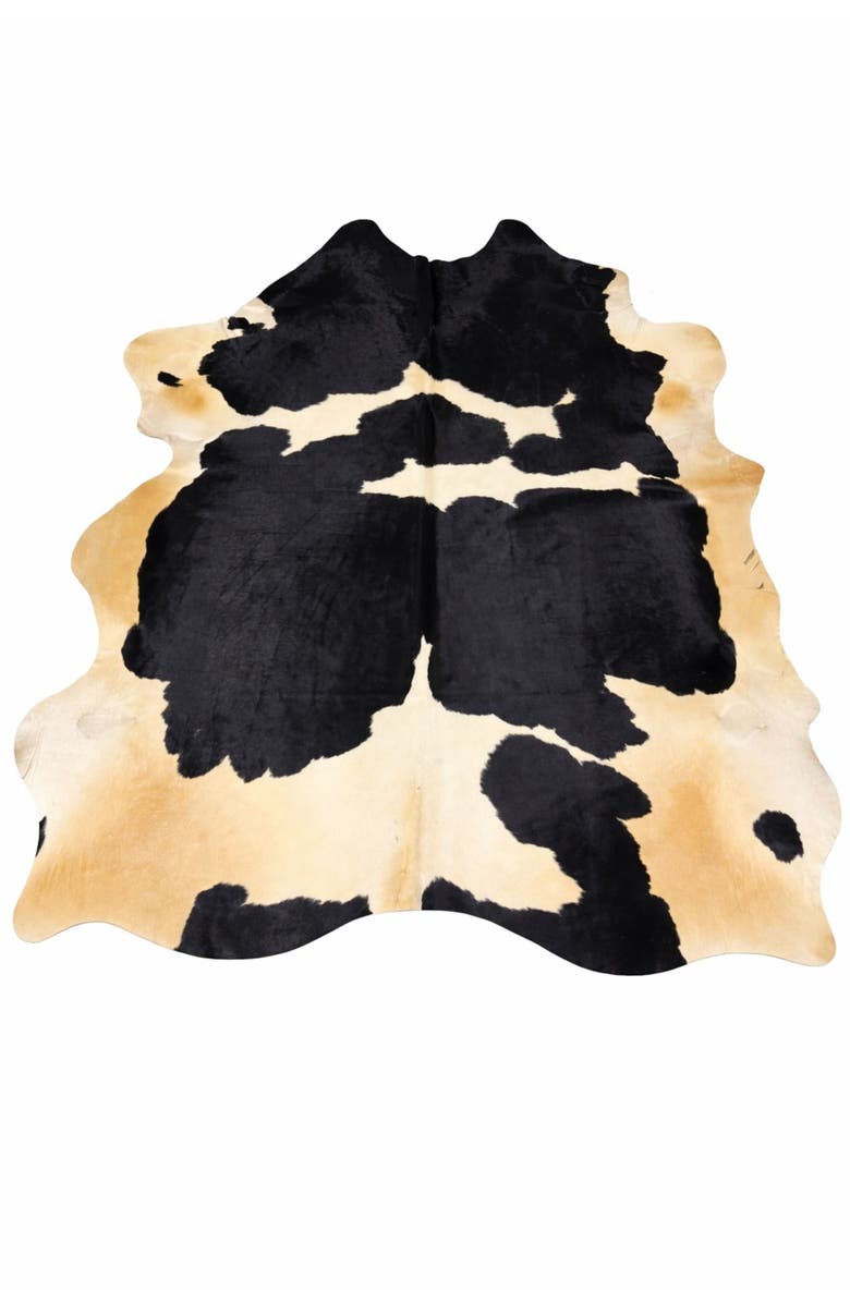 Rhacam Eco Hides Audrey Black and white Cowhide Rug 7'11" × 7'3", Main, color, Black/White