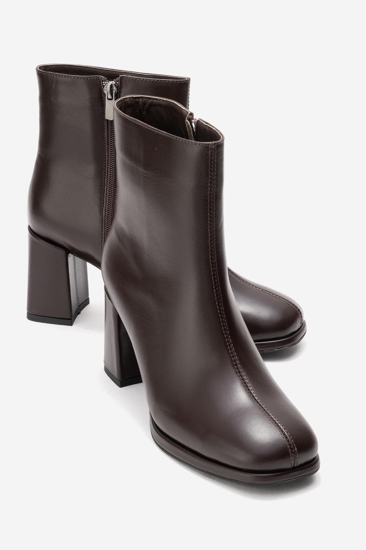 Napoli Leather Block Heel Boot, Alternate, color, Brown