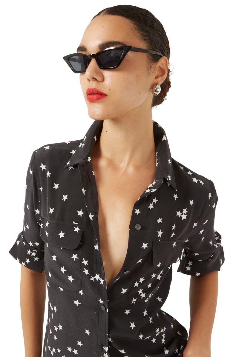 Equipment 'Starry Night' Silk Shirt, Alternate, color, Black