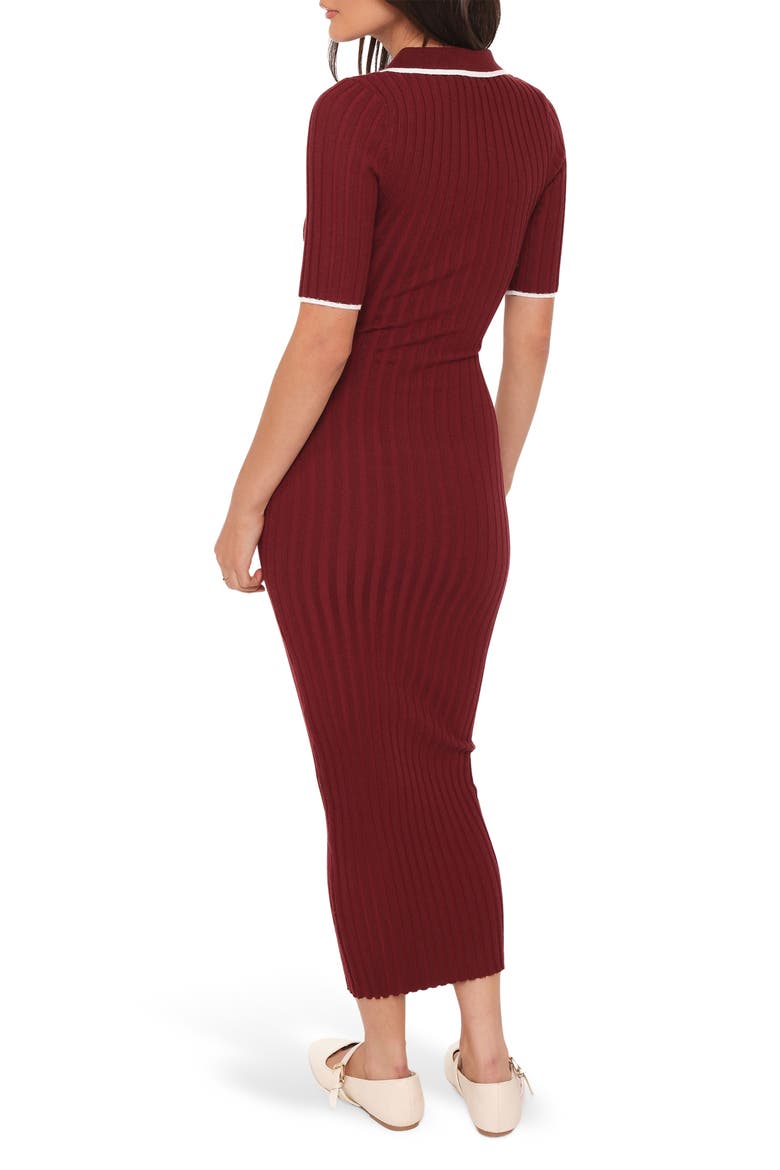 Conner Short Sleeve Sweater Dress, Alternate, color, BURGUNDY