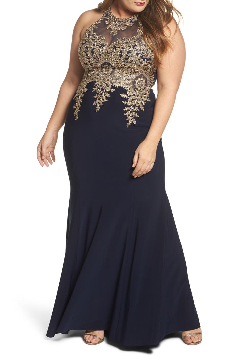 Xscape Evenings Xscape Embellished Mermaid Gown, Main, color, 