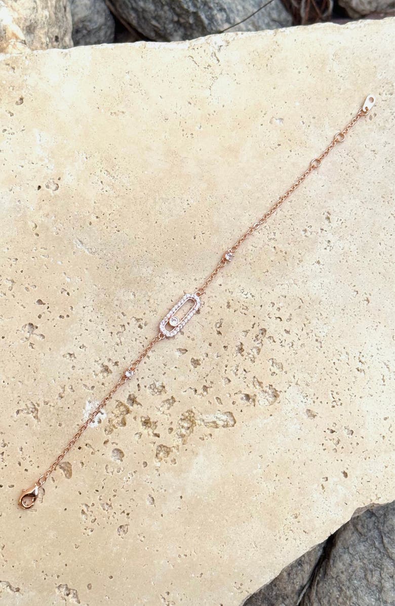 Adornia Dancing Cubic Zirconia Chain Bracelet, Alternate, color, Pink