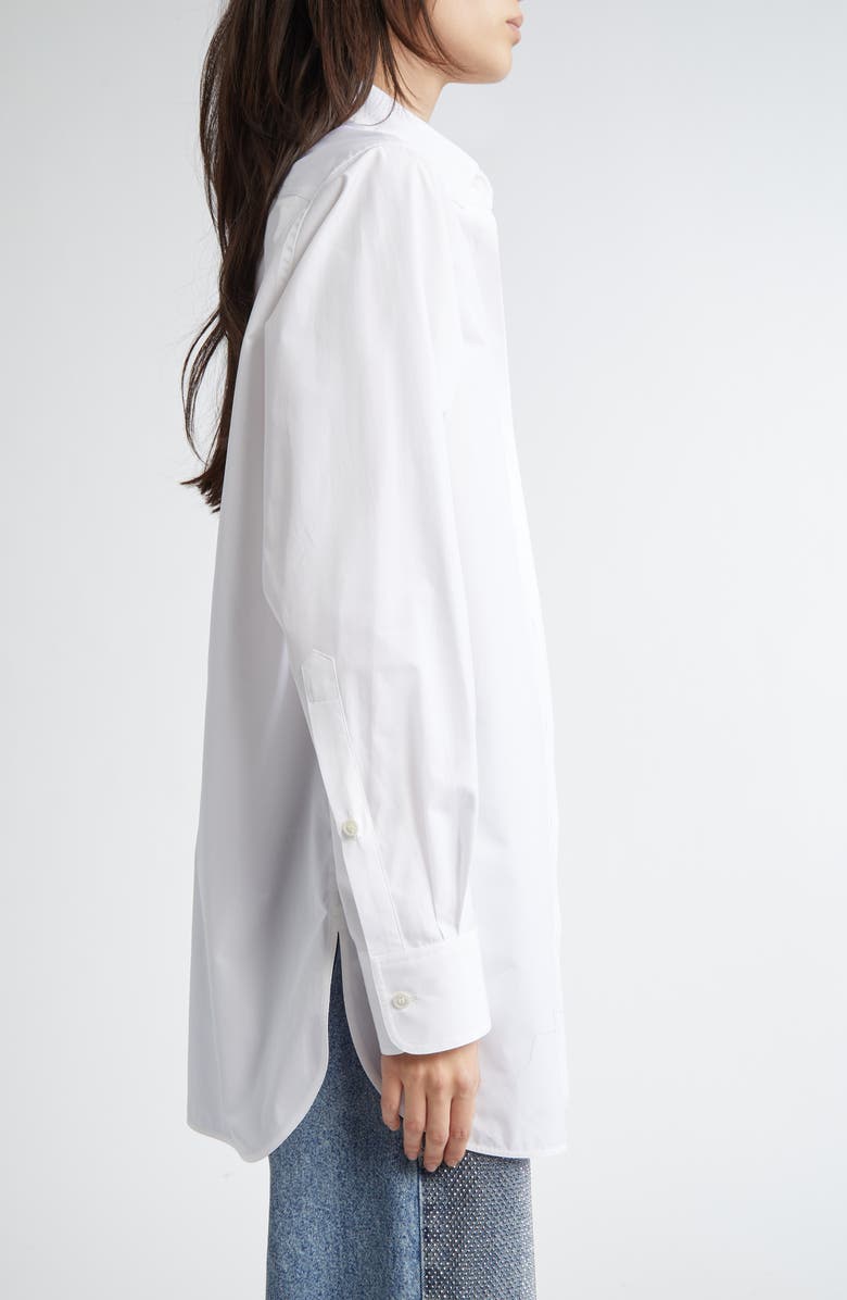 Stella McCartney Crystal Cutout Cotton Poplin Button-Up Shirt, Alternate, color, 