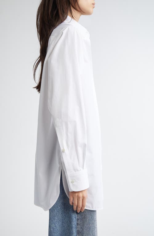 Stella Mccartney Crystal Cutout Cotton Poplin Button-up Shirt In Pure White
