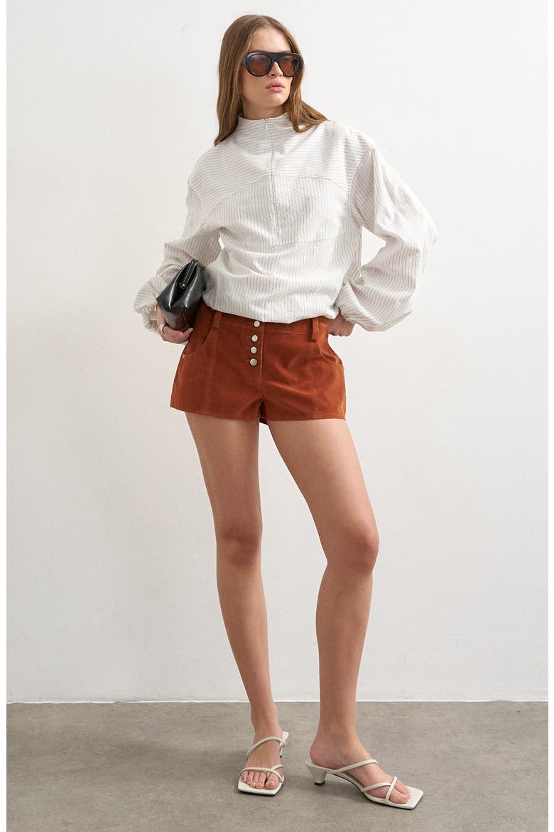 Faux Suede Micro Shorts, Main, color, TAN