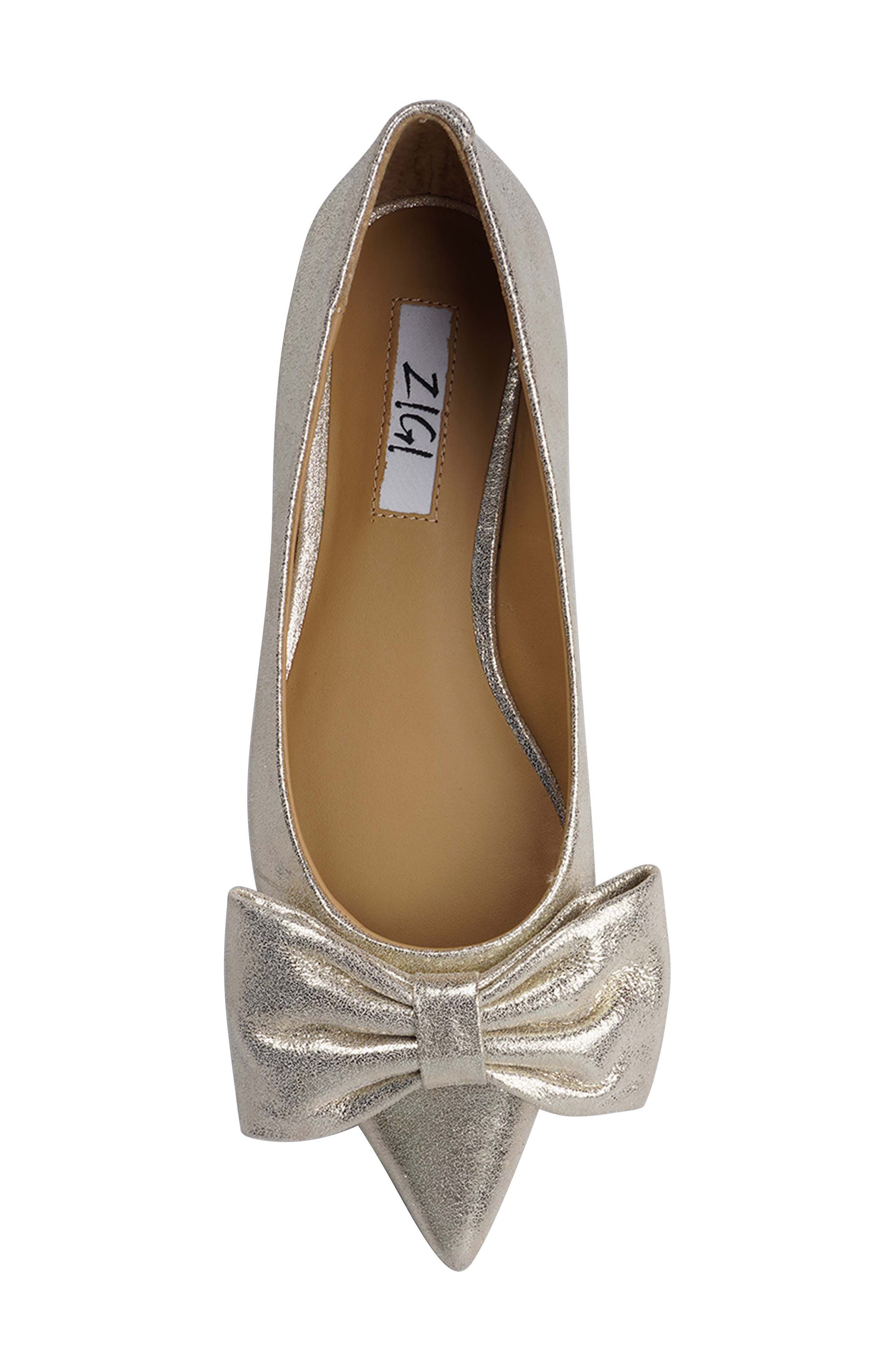 Manelik Pointed Toe Flat, Alternate, color, GOLD