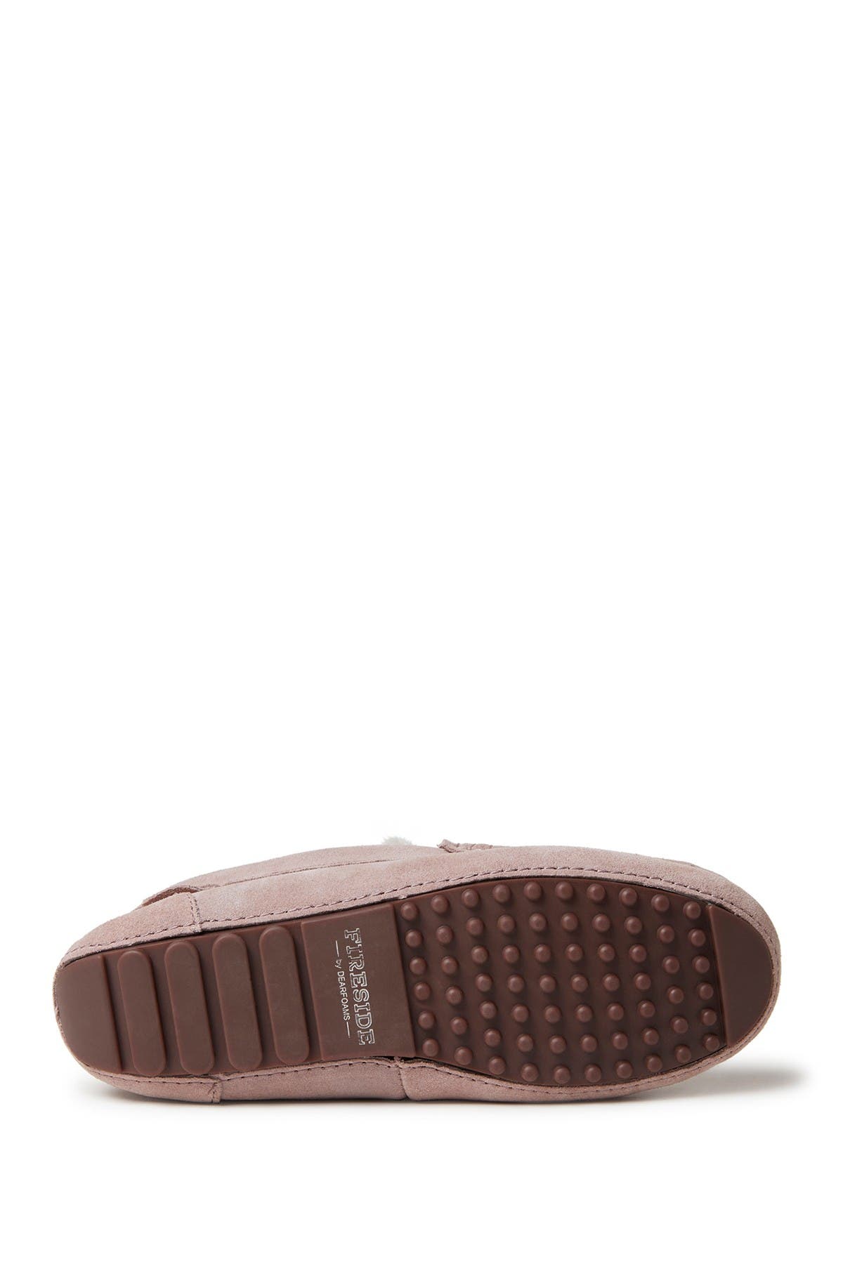 Fireside Mel Genuine Shearling Moccasin Slippers, Alternate, color, DUSTY PINK