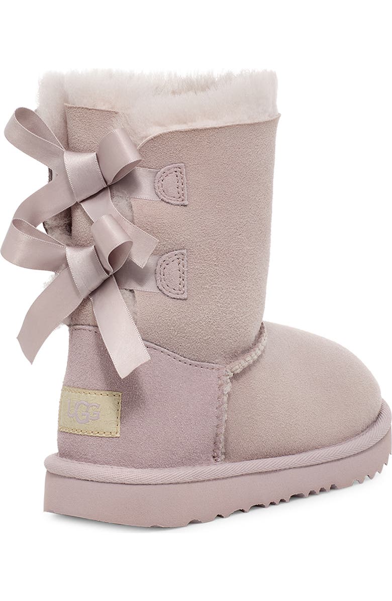 UGG<sup>®</sup> Kids' Bailey Bow II Water Resistant Genuine Shearling Boot, Alternate, color, Pale Smoke