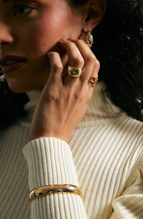 Miranda Frye Celeste Crystal Star Band Ring In Gold