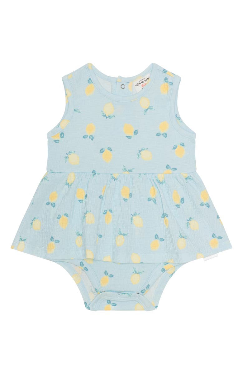 Petit Lem’s Mini Threads Skirted Bodysuit, Hat & Sunglasses Set, Alternate, color, Lemons