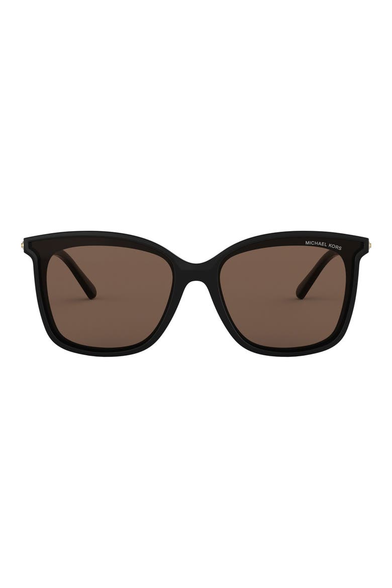 61mm Square Sunglasses, Main, color, BLACK