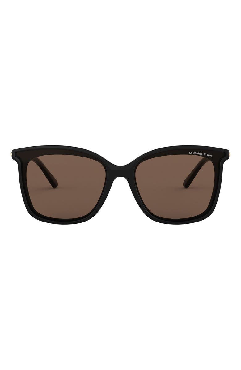 Michael Kors 61mm Square Sunglasses, Main, color, Black