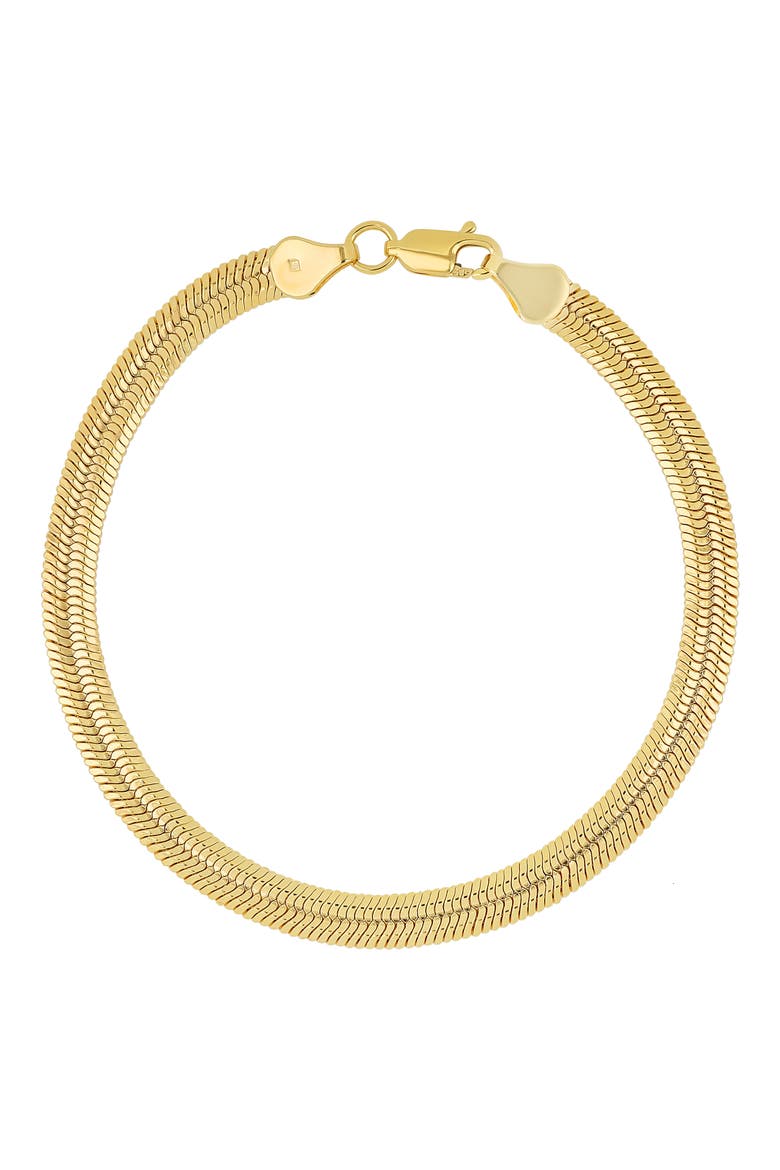 14K Gold Flat Chain Bracelet, Main, color, 14K YELLOW GOLD