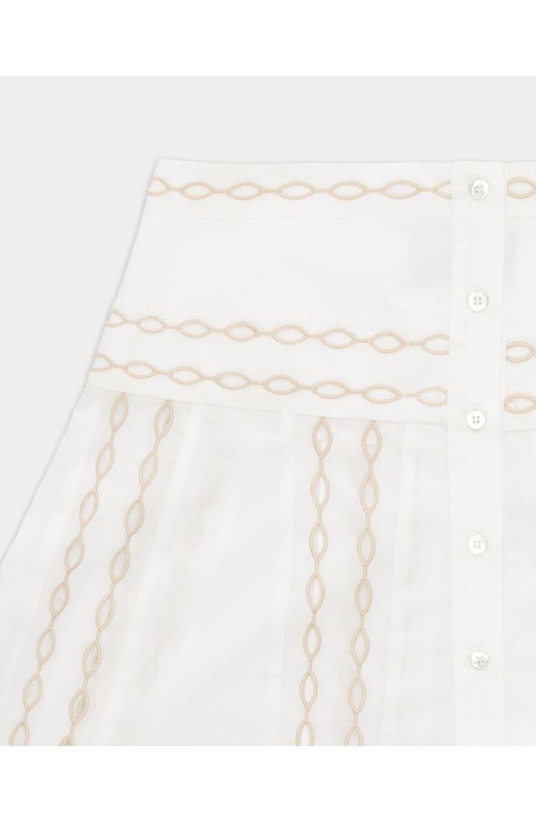 Fortela Alexane Embroidered Cotton Skirt, Alternate, color, White