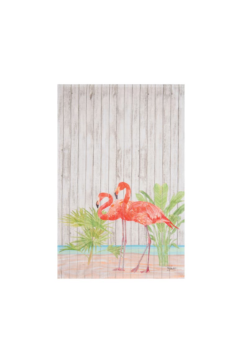 Paradise Flamingo Printed Flour Sack Kitchen Towel, Main, color, Blue